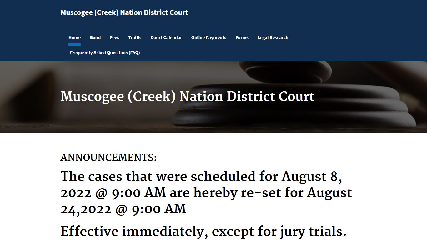 Muscogee (Creek) Nation District Court